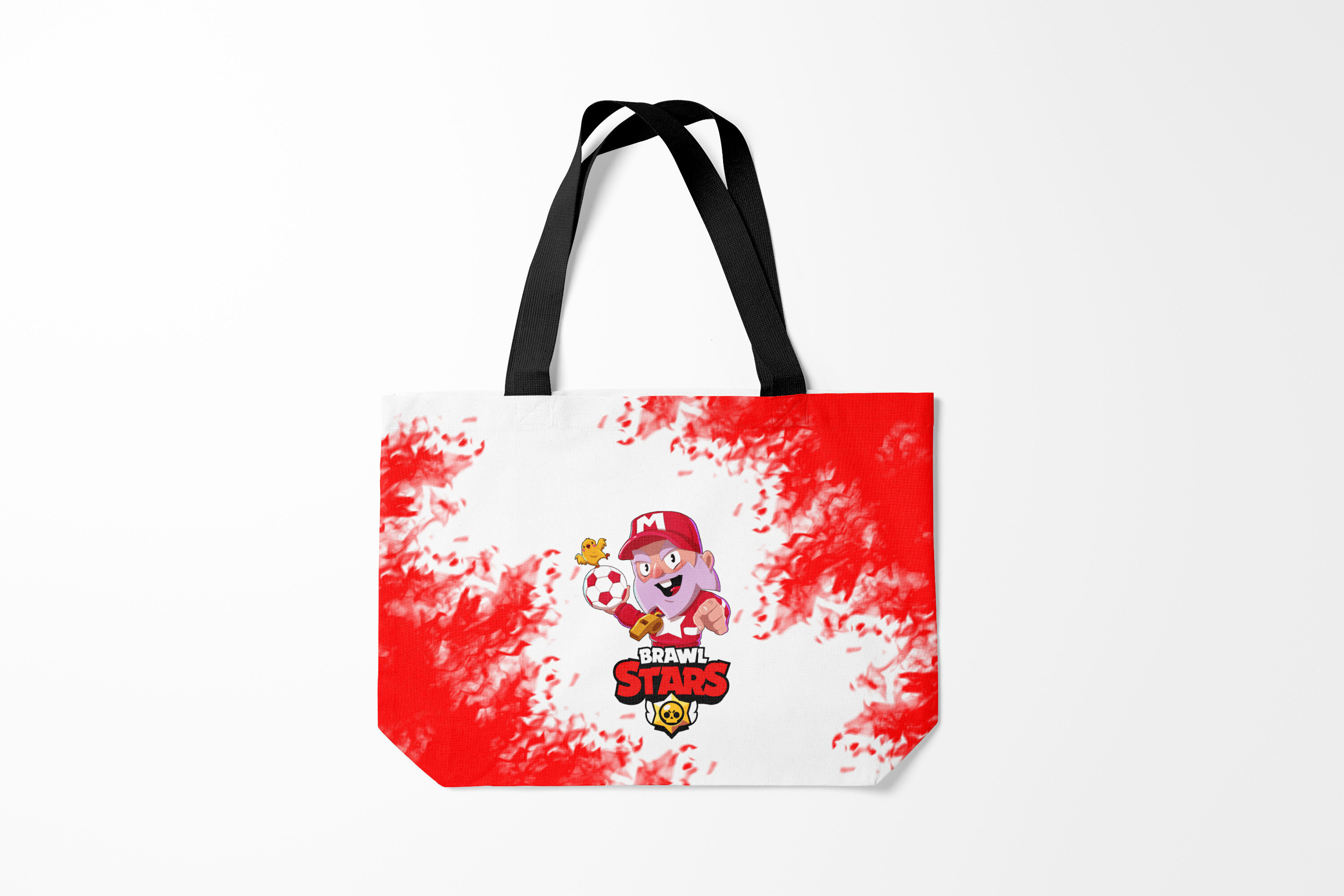 

Сумка шoппер унисекс Burnettie Brawl Stars COACH MIKE., красный; белый, Brawl Stars COACH MIKE.