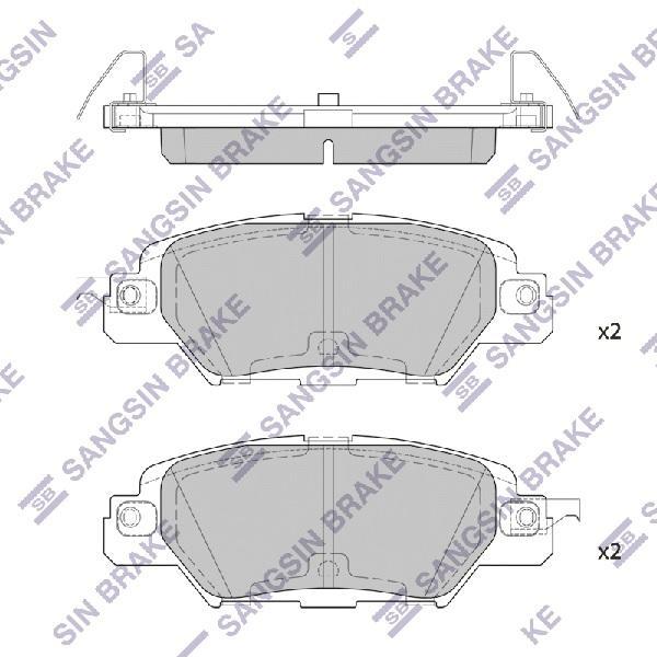 

Комплект тормозных колодок Sangsin brake SP1860