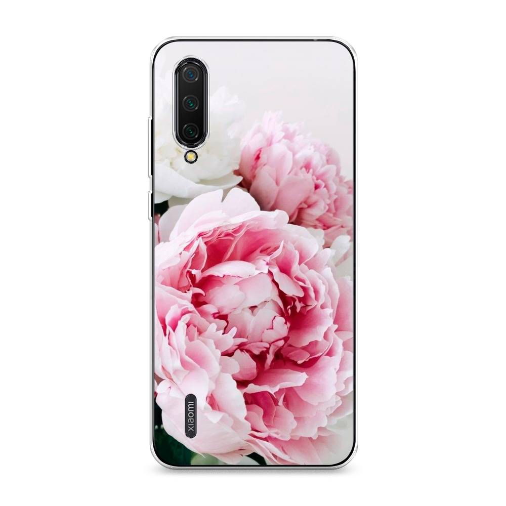

Чехол на Xiaomi Mi 9 Lite"Розовые и белые пионы", Розовый;белый, 36750-2