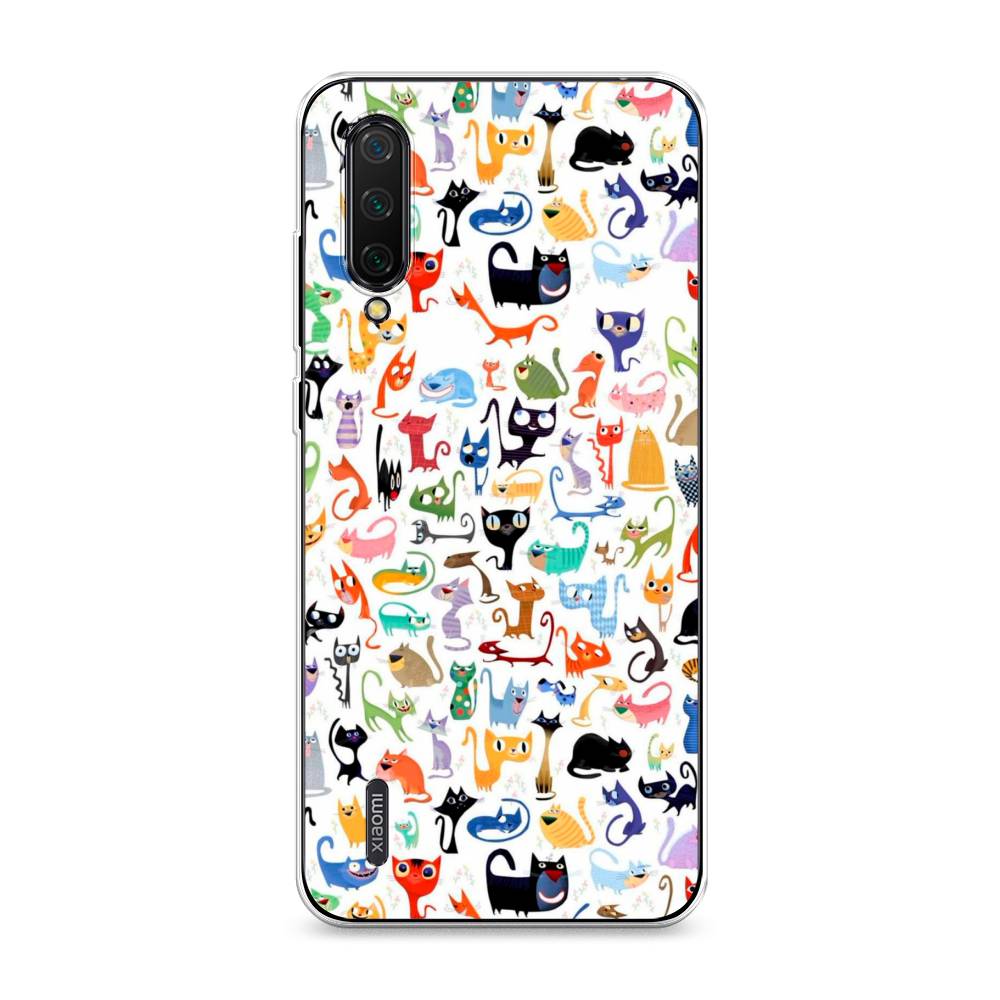 

Чехол на Xiaomi Mi 9 Lite"Цветные коты", Разноцветный, 36750-1