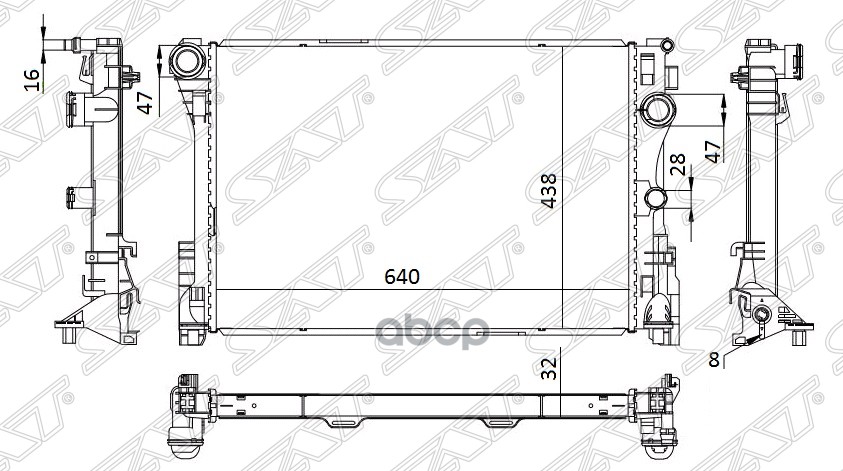

Радиатор Mercedes C-Class W204 11-/E-Class W212 09- Sat арт. MB0009-11