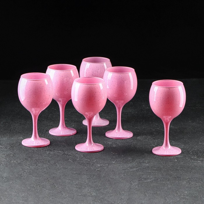 фото Набор фужеров «расберри рок», 290 мл, 6 шт, цвет розовый gidglass