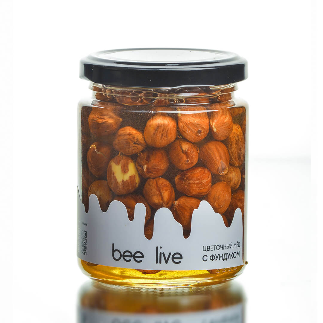 

Цветочный мёд с фундуком Bee live, 250 мл, Фундук