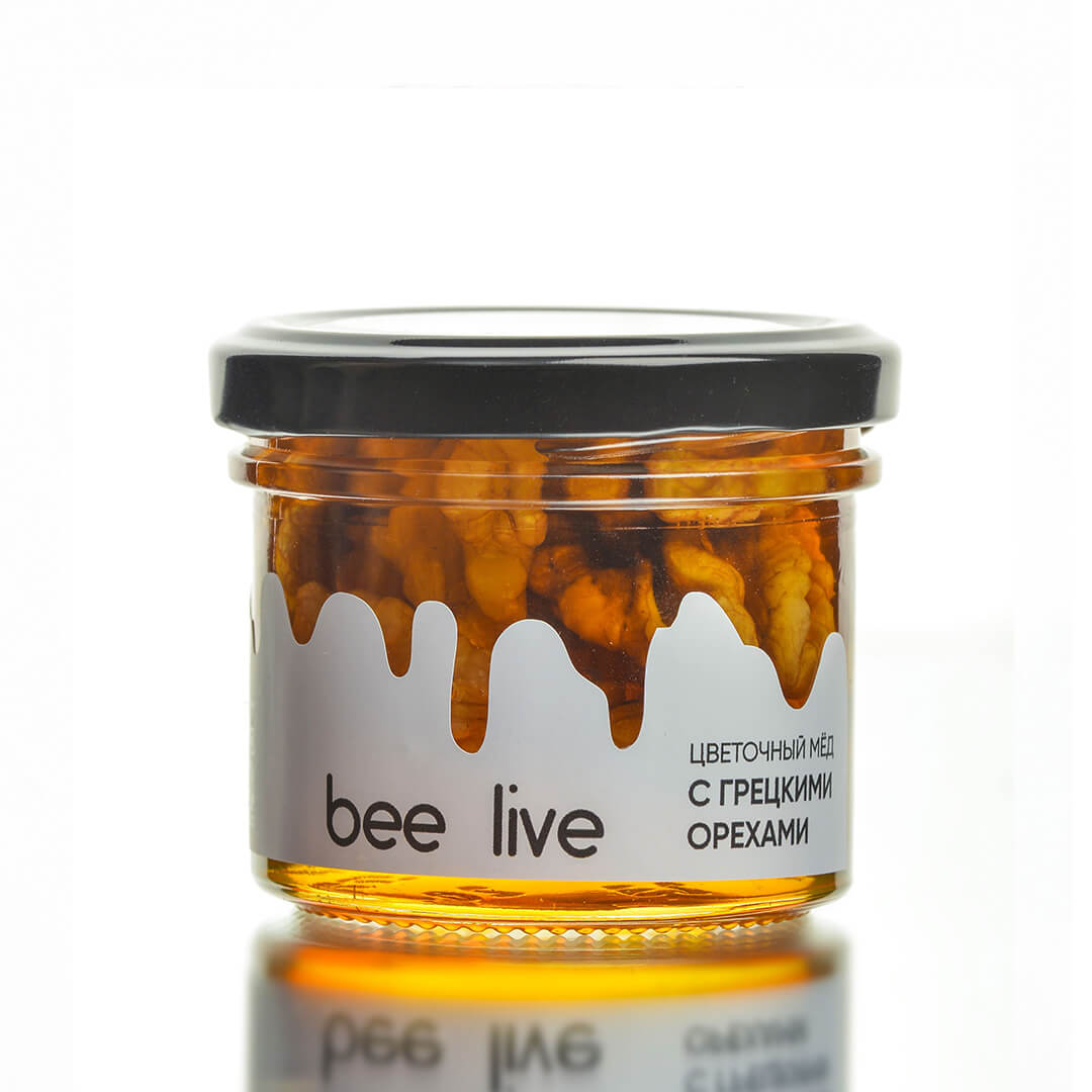 

Цветочный мёд с грецкими орехами Bee live, 120 мл, Грецкий