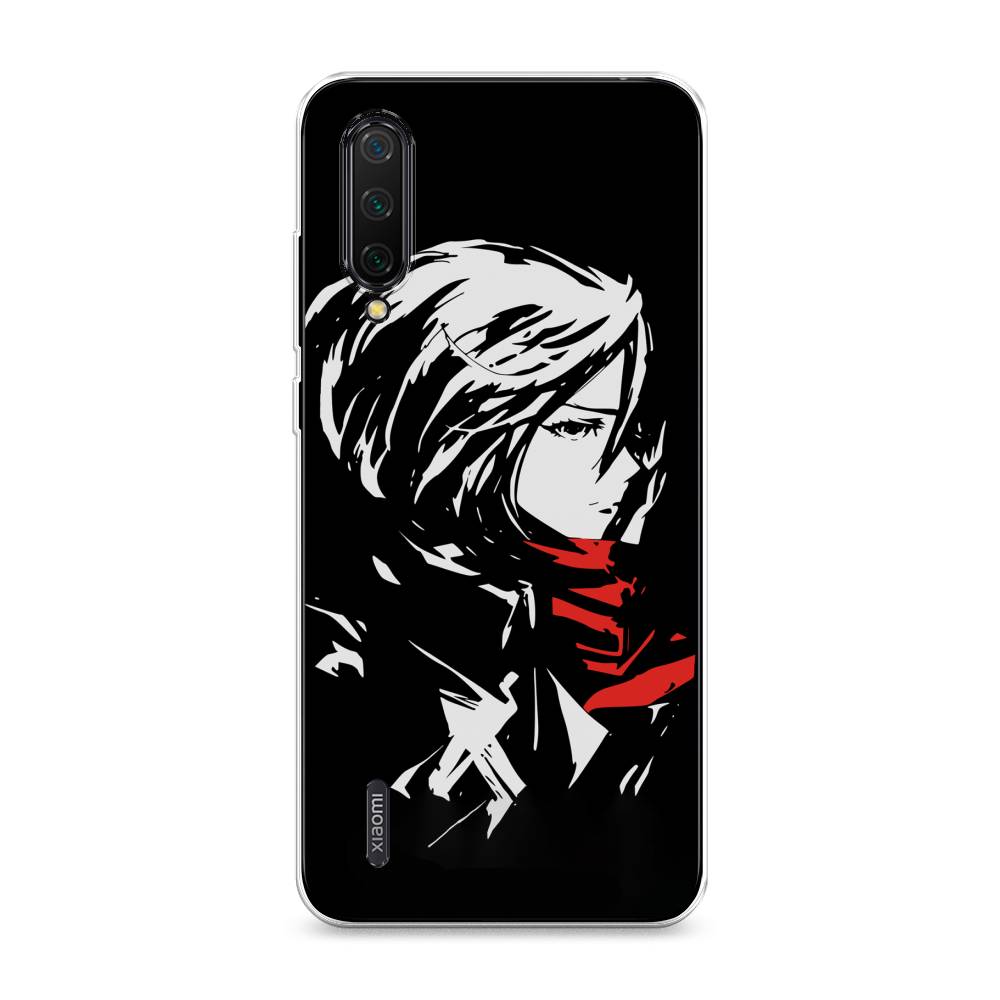 

Чехол на Xiaomi Mi 9 Lite"Микаса минимализм", Черный;серый;красный, 36750-4