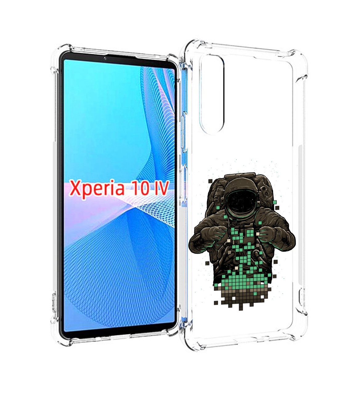 

Чехол MyPads космонавт с пикселями для Sony Xperia 10 IV (10-4), Прозрачный, Tocco