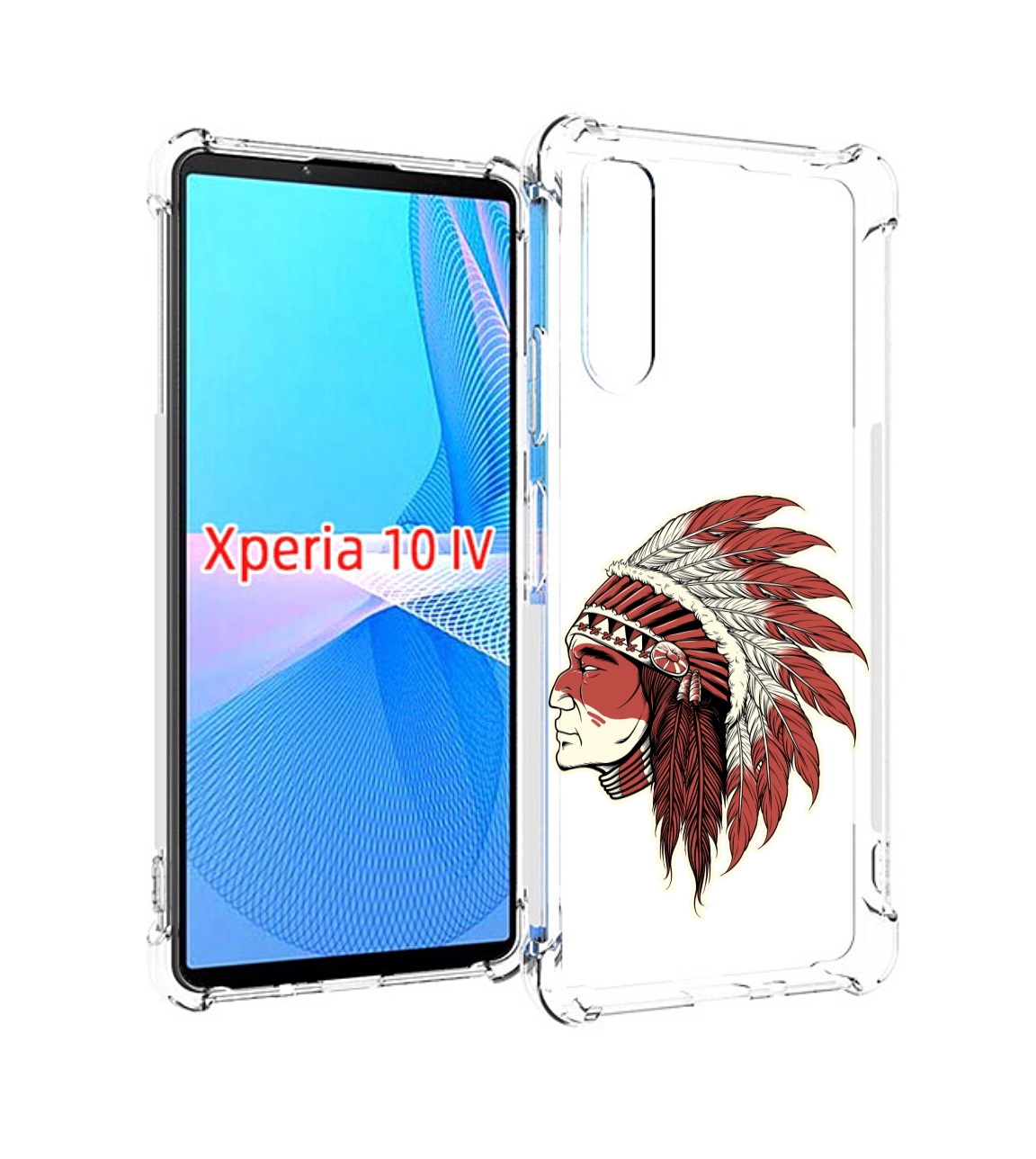 

Чехол MyPads красный индеец для Sony Xperia 10 IV (10-4), Прозрачный, Tocco