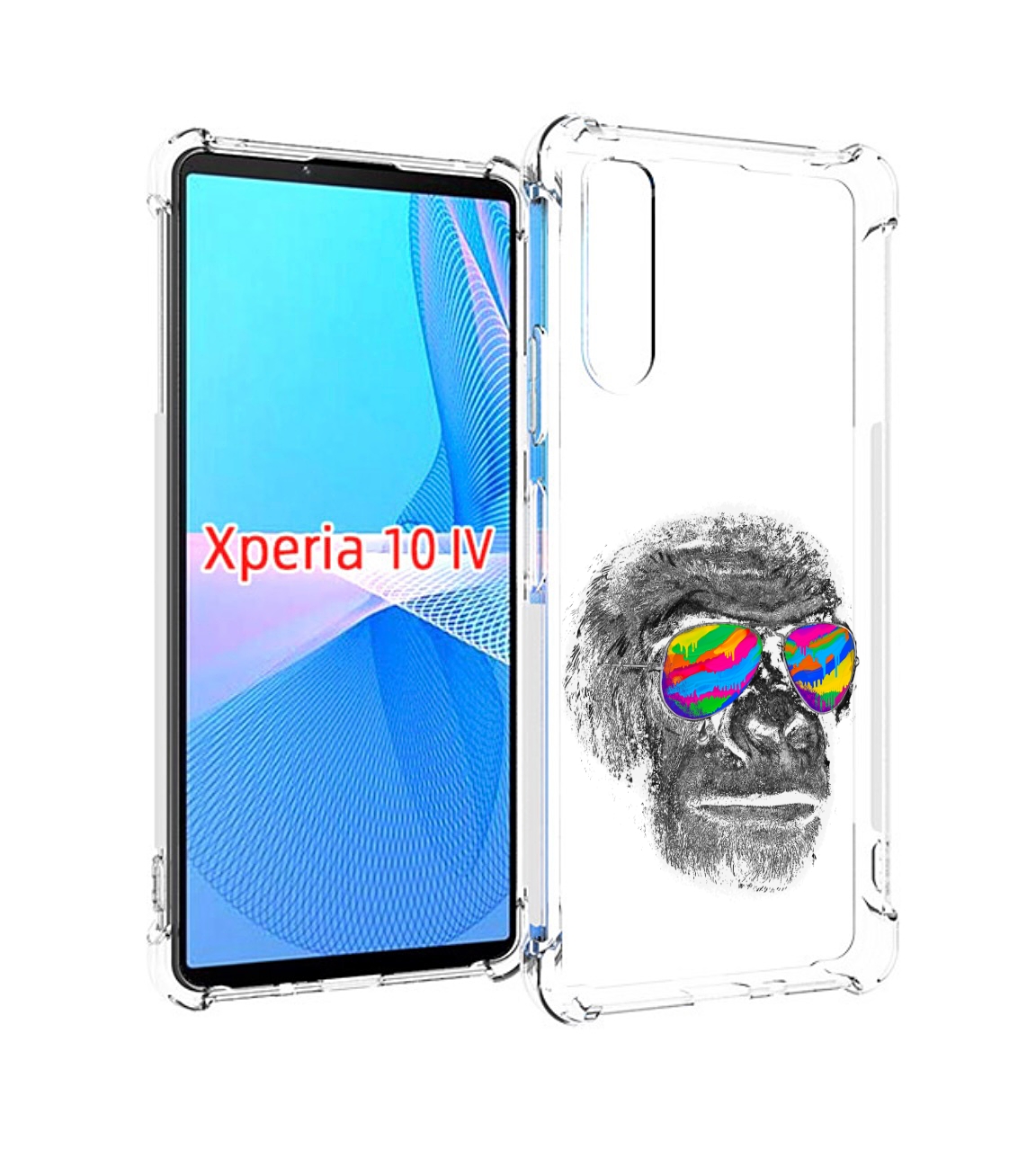 

Чехол MyPads крутая обезьяна в очках для Sony Xperia 10 IV (10-4), Прозрачный, Tocco