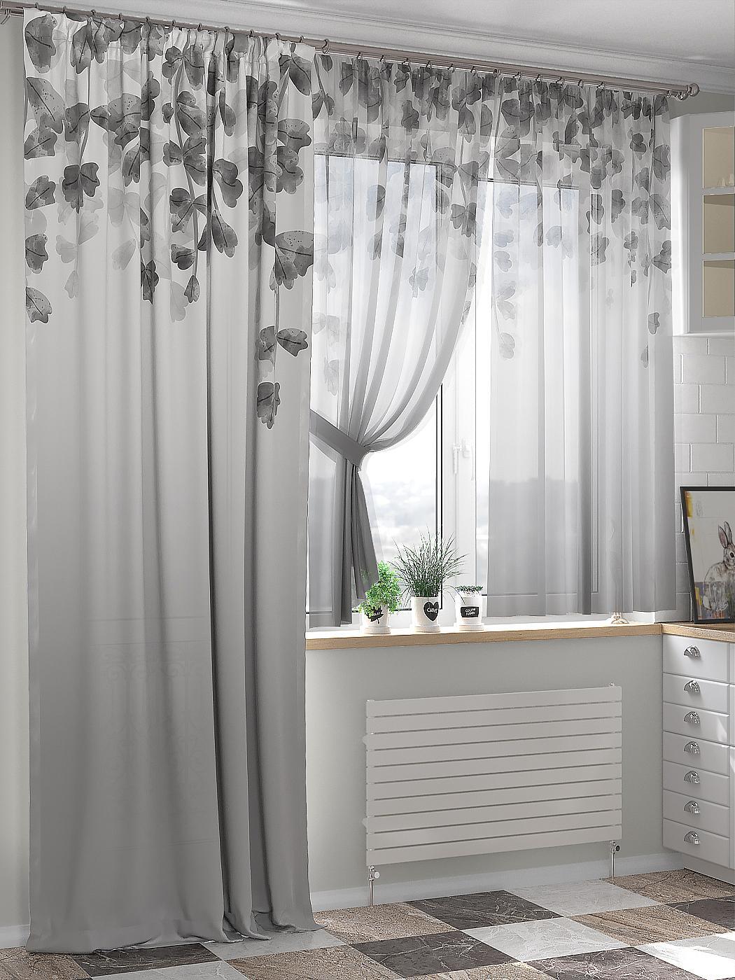 

Комплекты штор AT HOME Клербис высота 240 см, ширина 150 см, Серый, 549083