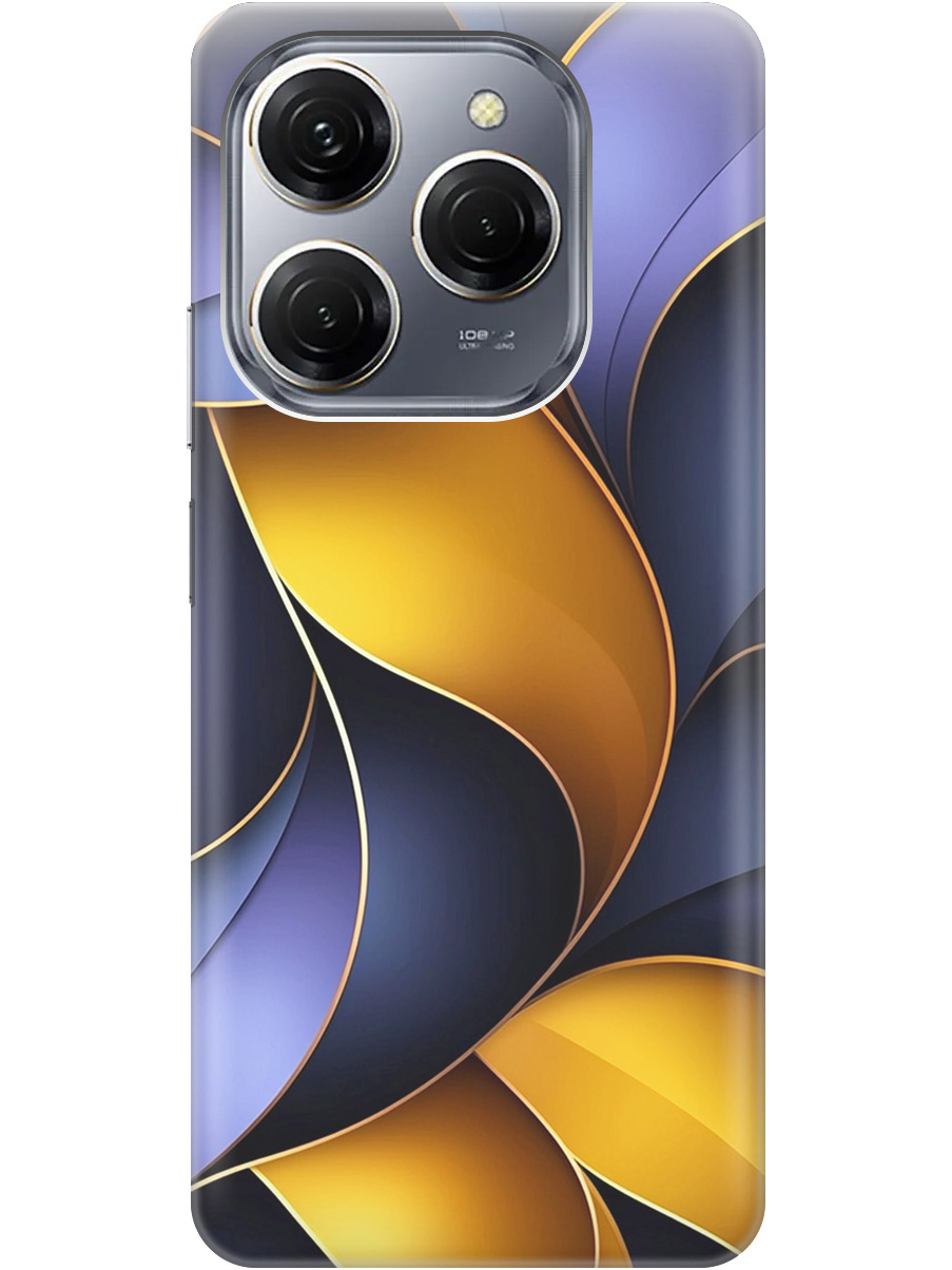 

Силиконовый чехол на Tecno Spark 20 Pro с принтом "Желто-сиреневые изгибы", Прозрачный;желтый;фиолетовый, 779829031