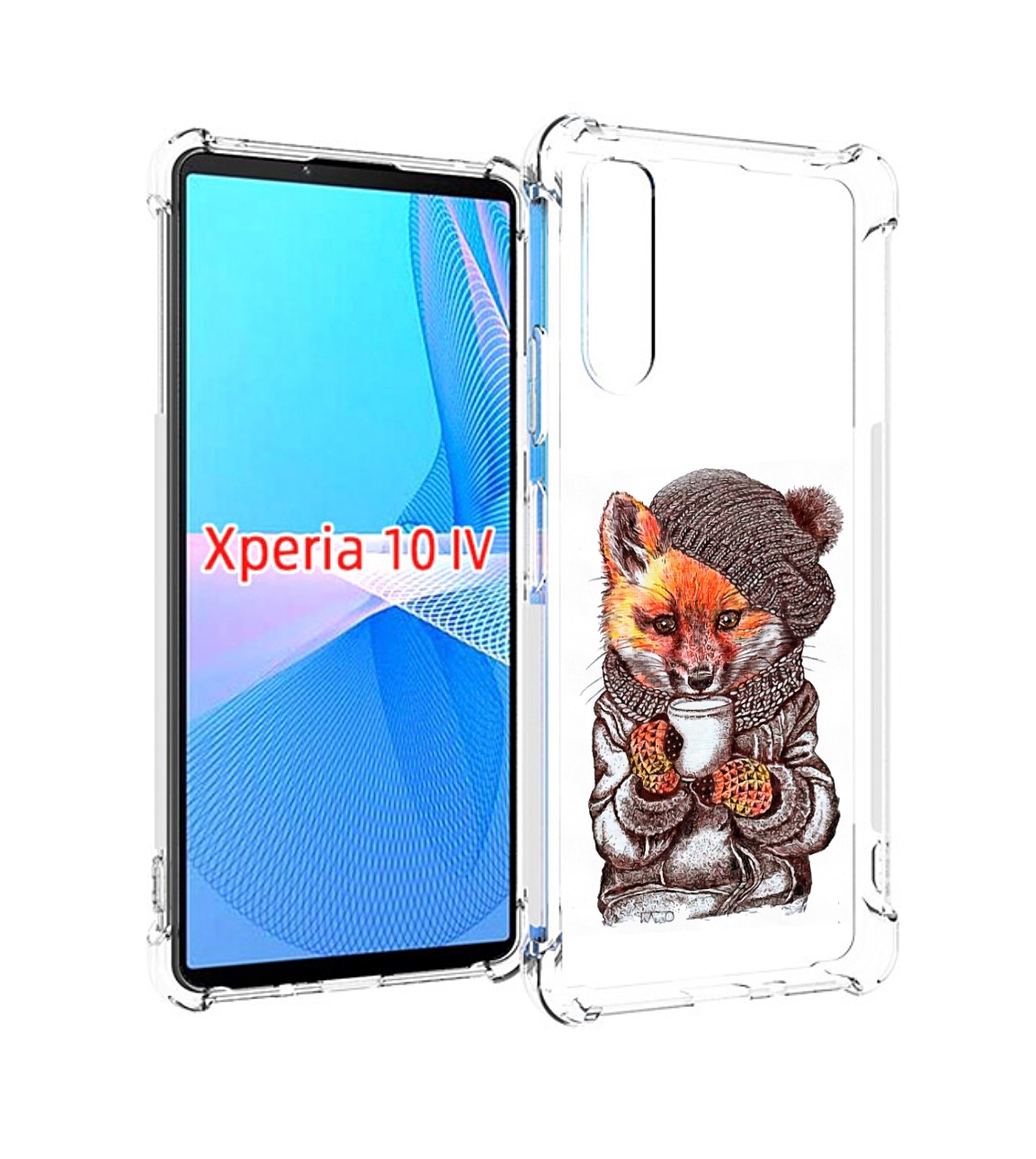 

Чехол MyPads лиса в шапке для Sony Xperia 10 IV (10-4), Tocco