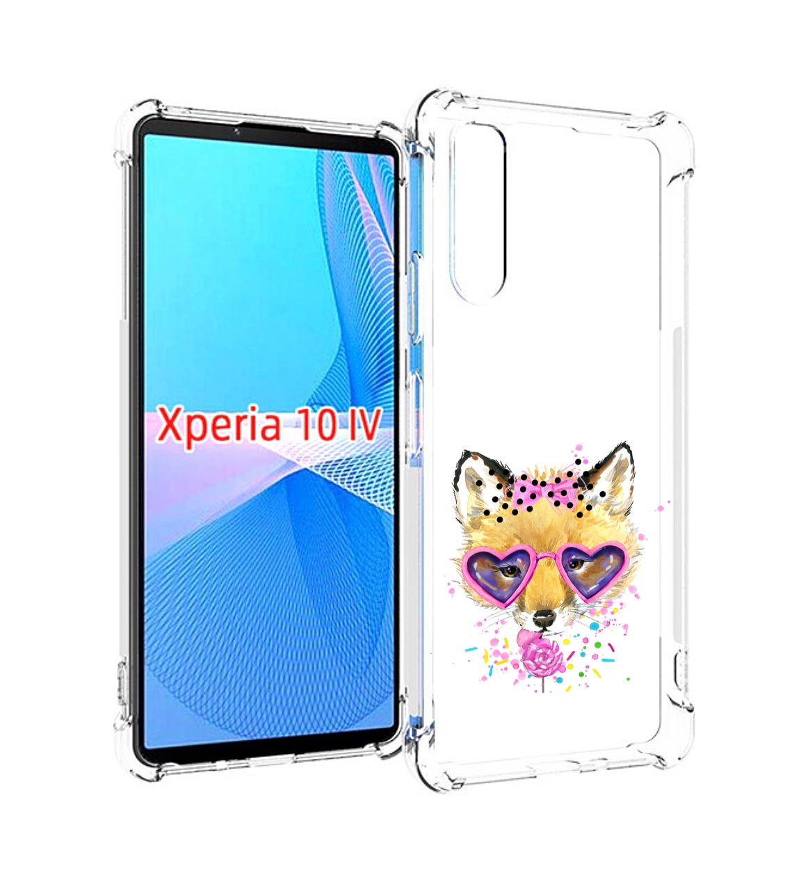 

Чехол MyPads лисенок с бантиком для Sony Xperia 10 IV (10-4), Прозрачный, Tocco