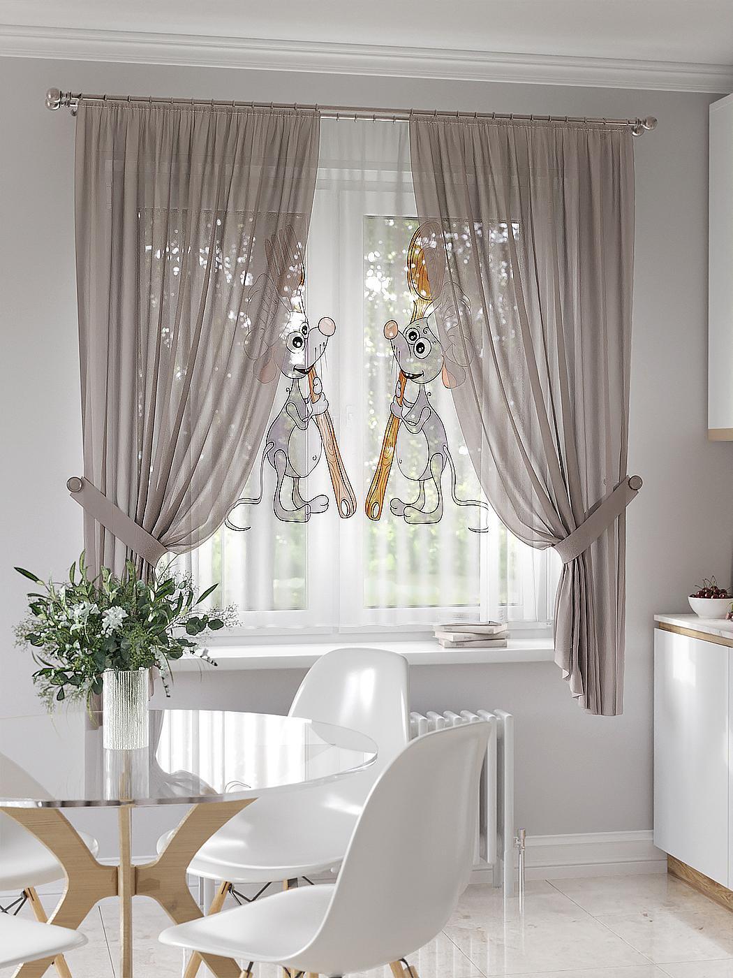 

Комплекты штор AT HOME Майнирс высота 180 см, ширина 145 см, Белый, 550143