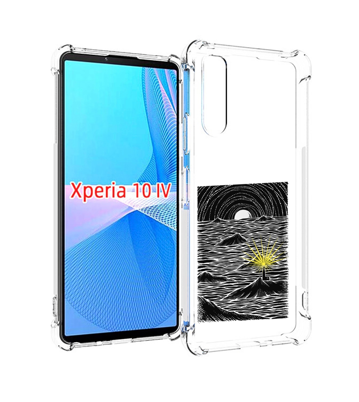 

Чехол MyPads маяк в черно белом море для Sony Xperia 10 IV (10-4), Прозрачный, Tocco