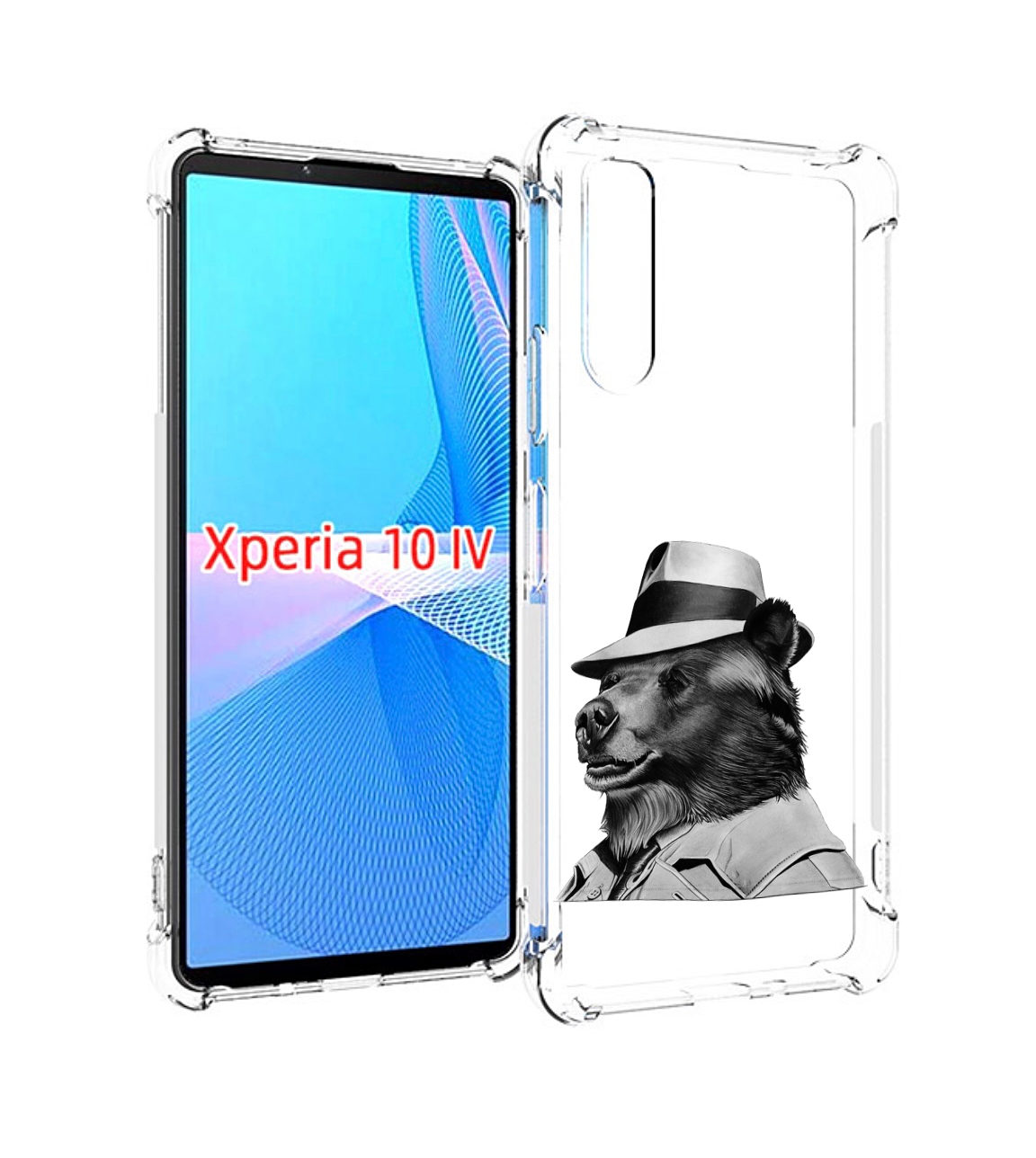 Чехол MyPads медведь в шляпе для Sony Xperia 10 IV (10-4)