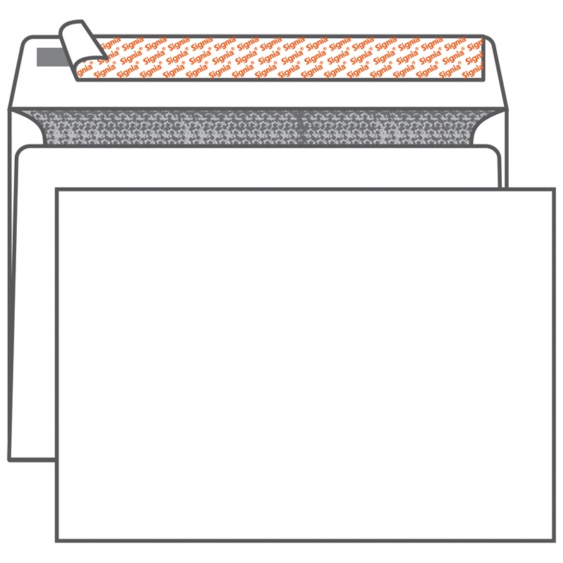 

Конверт почтовый C4 KurtStrip Security 229x324, 100г, стрип, защита просечки, 500шт, Белый