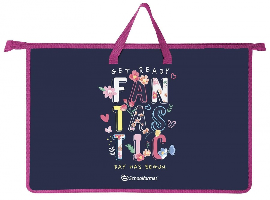 

Папка для труда SchoolФОРМАТ Funtastic 466х335х50мм пластик для девочек 1 отделение А3, Черный