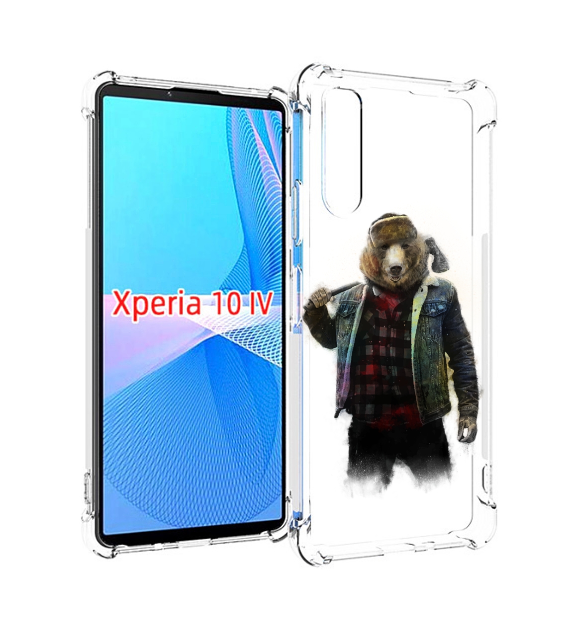 

Чехол MyPads медведь с топором для Sony Xperia 10 IV (10-4), Прозрачный, Tocco