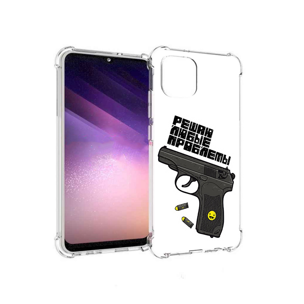 

Чехол MyPads Tocco для Samsung Galaxy A03 пистолет против проблем (PT226903.537.542), Прозрачный, Tocco