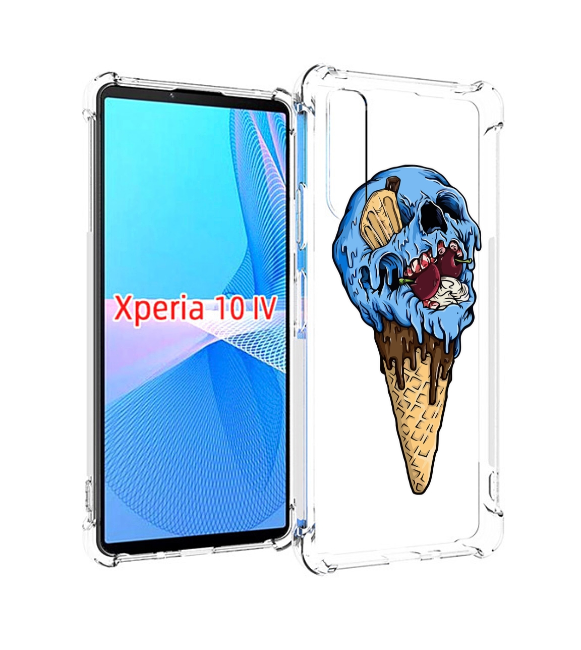 

Чехол MyPads мороженное череп для Sony Xperia 10 IV (10-4), Прозрачный, Tocco