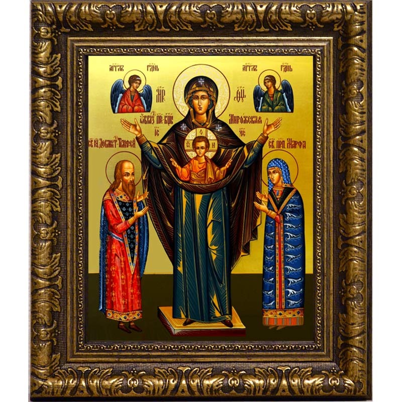 

Мирожская икона Божьей Матери (Оранта) на холсте.