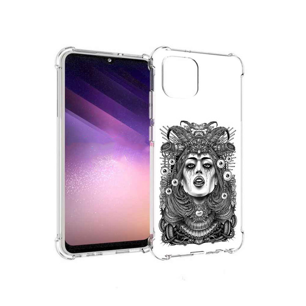 

Чехол MyPads Tocco для Samsung Galaxy A03 портрет девушки черно белый (PT226903.537.551), Прозрачный, Tocco
