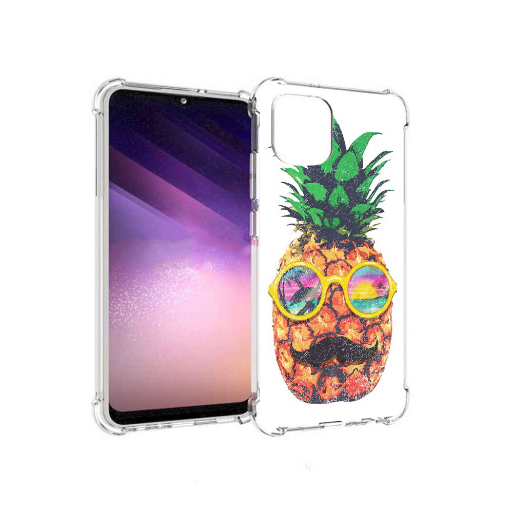 

Чехол MyPads Tocco для Samsung Galaxy A03 прикольный ананас с лицом (PT226903.537.556), Прозрачный, Tocco