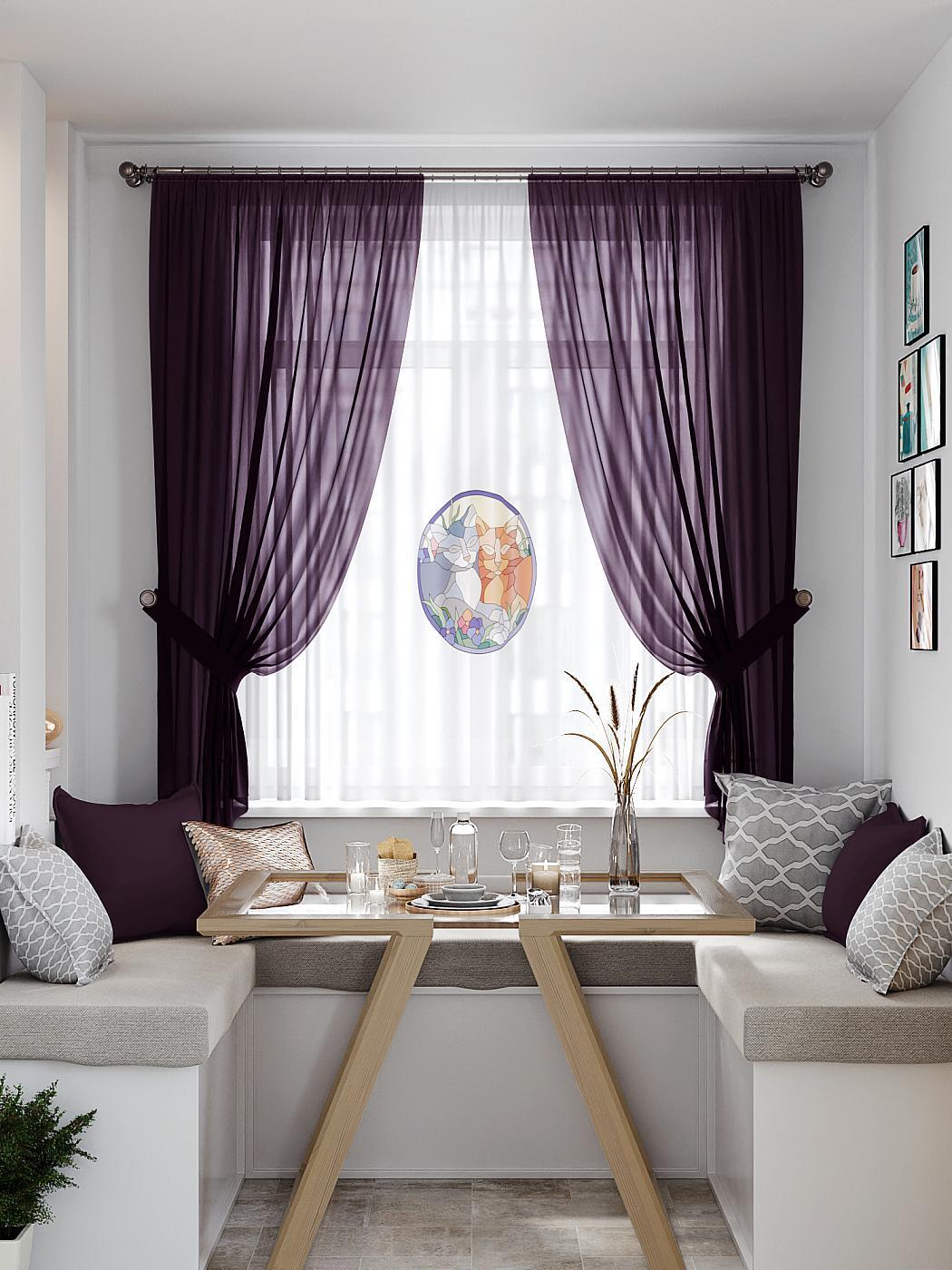 

Комплекты штор AT HOME Мивитор высота 180 см, ширина 145 см, Белый, 550375