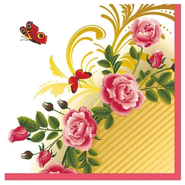

Салфетки Lori Цветы и Бабочки 3сл 33*33 см 20 шт, Разноцветный