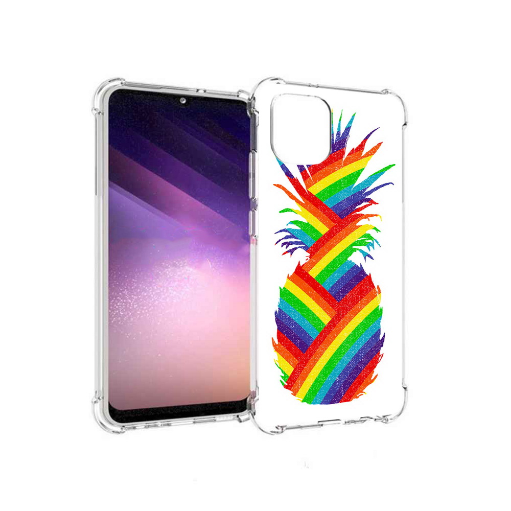 

Чехол MyPads Tocco для Samsung Galaxy A03 радужный ананас (PT226903.537.566), Прозрачный, Tocco