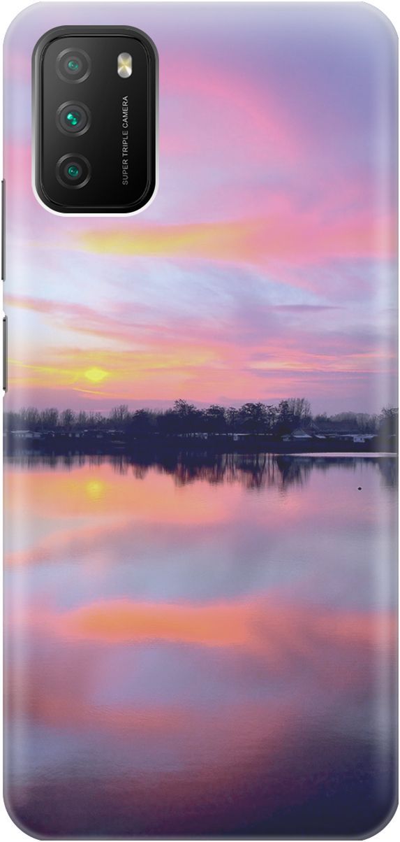 

Чехол на Xiaomi Redmi 9T "Зарево над рекой", Голубой;фиолетовый, 2376