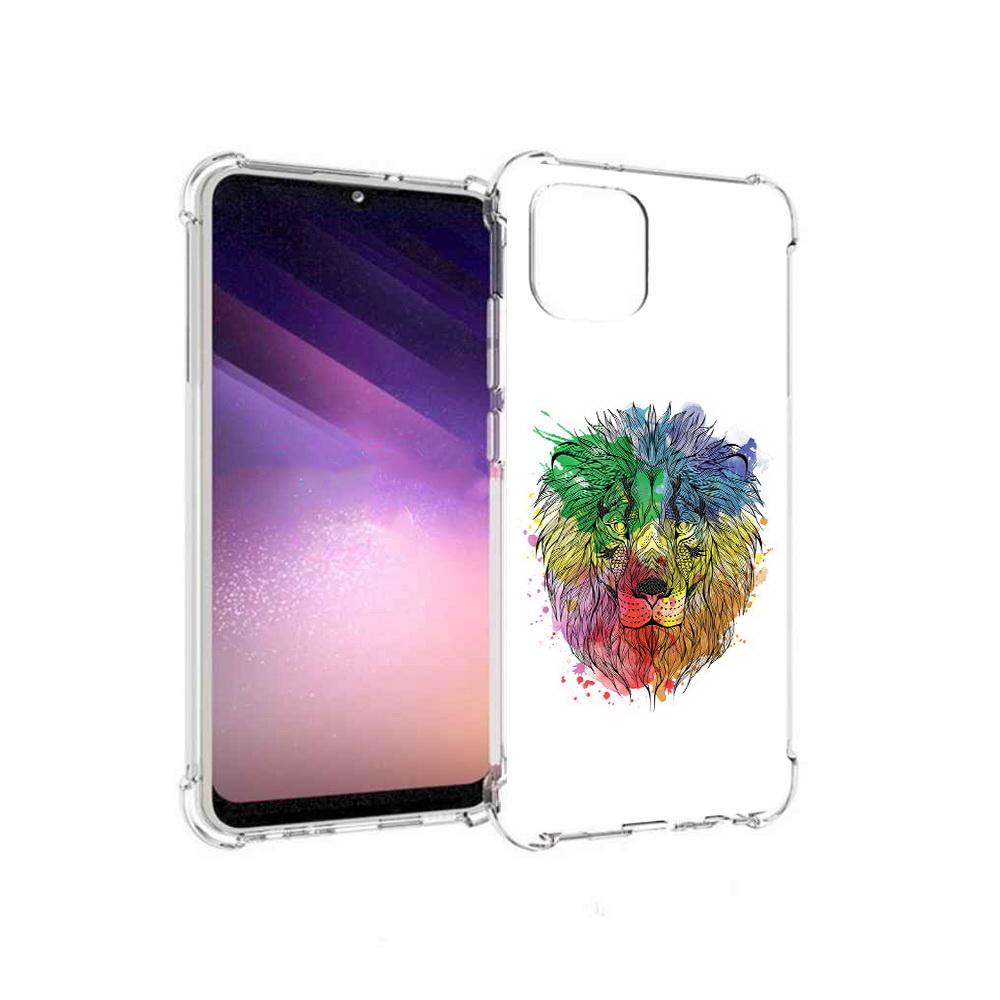

Чехол MyPads Tocco для Samsung Galaxy A03 разноцветный гордый лев (PT226903.537.573), Прозрачный, Tocco