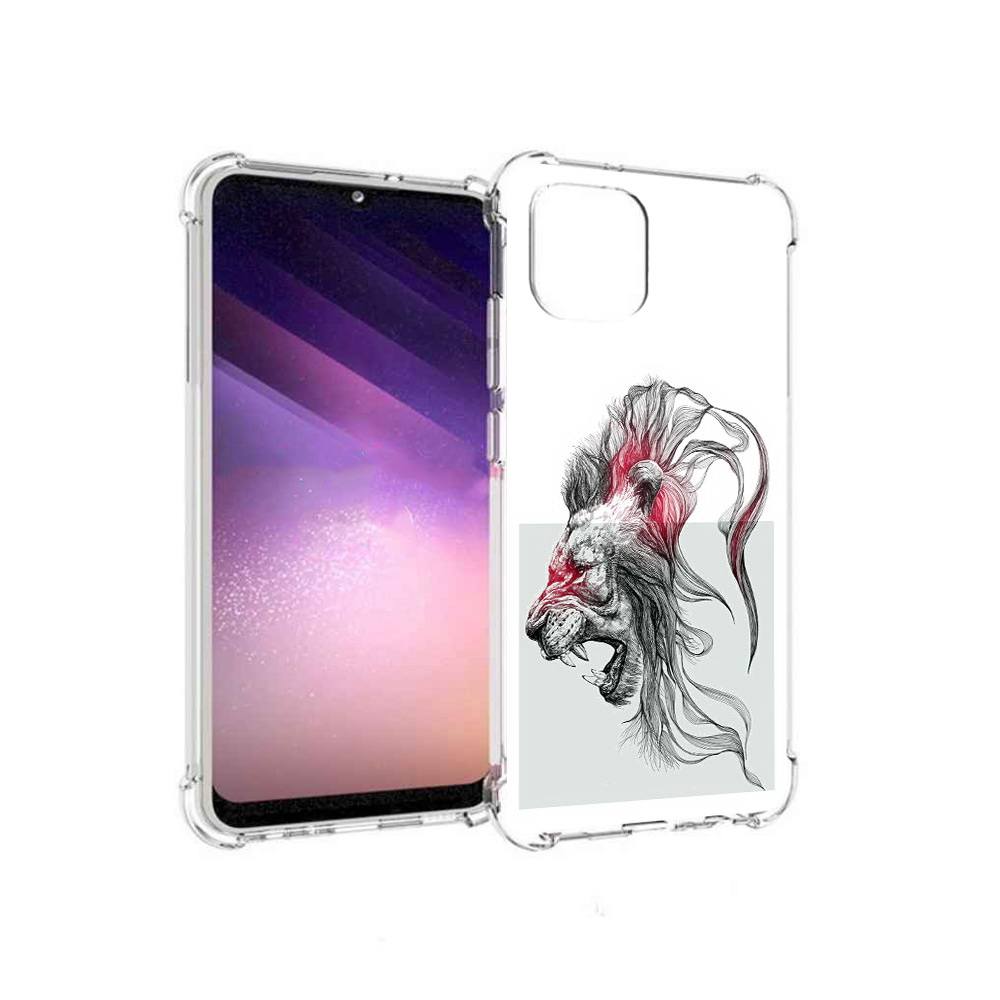 

Чехол MyPads Tocco для Samsung Galaxy A03 разъяренный лев (PT226903.537.576), Прозрачный, Tocco