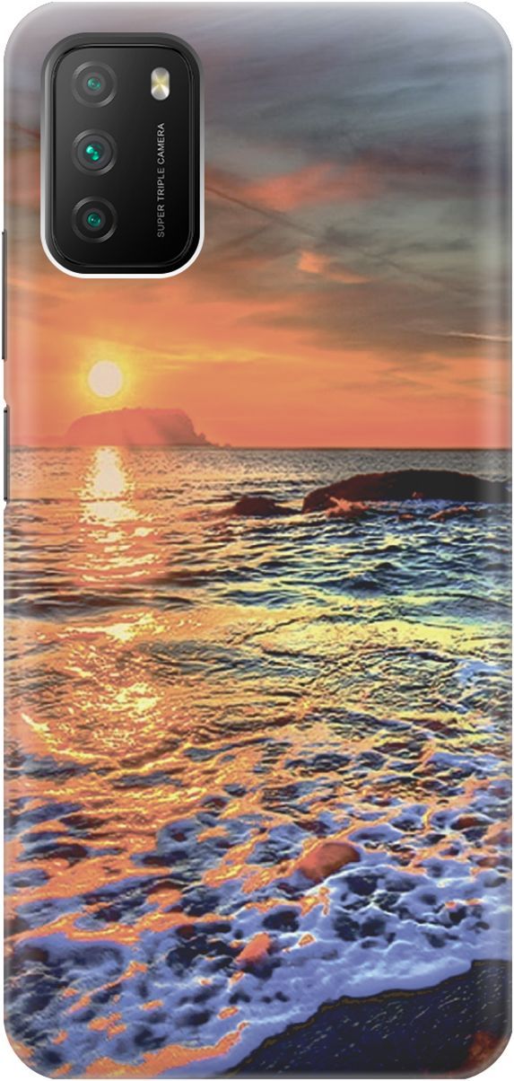 

Чехол на Xiaomi Redmi 9T "Закат на море", Белый;оранжевый, 2376