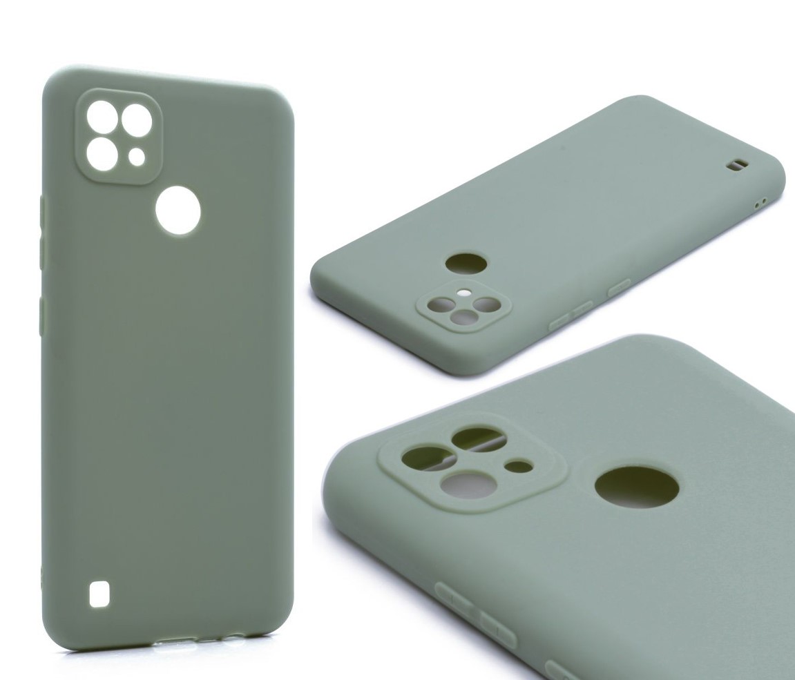 Силиконовый чехол TPU Case матовый для Realme C21 светло-зеленый