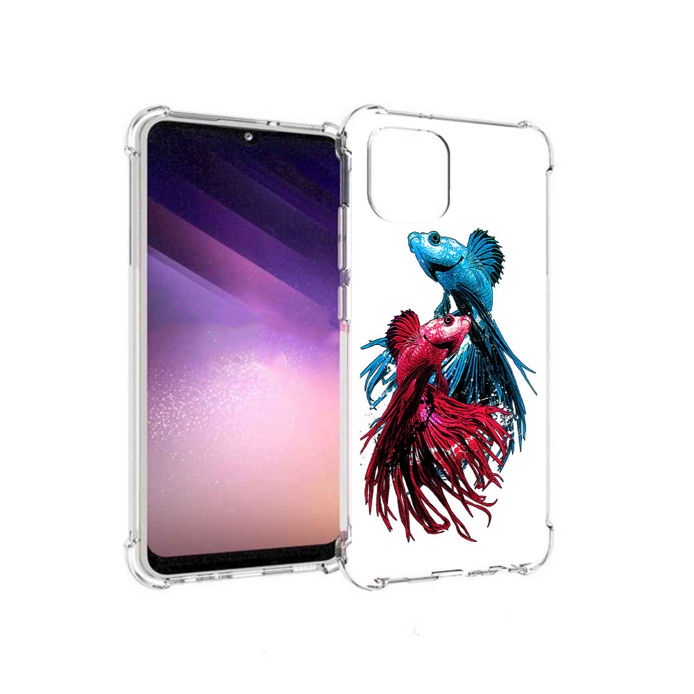 

Чехол MyPads Tocco для Samsung Galaxy A03 рыбы петушки (PT226903.537.592), Прозрачный, Tocco