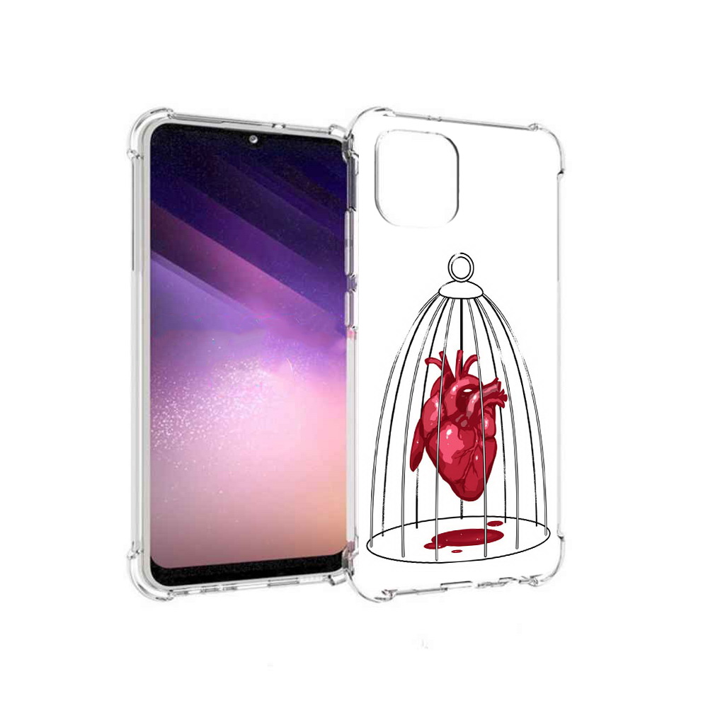 

Чехол MyPads Tocco для Samsung Galaxy A03 сердце в клетке (PT226903.537.597), Прозрачный, Tocco