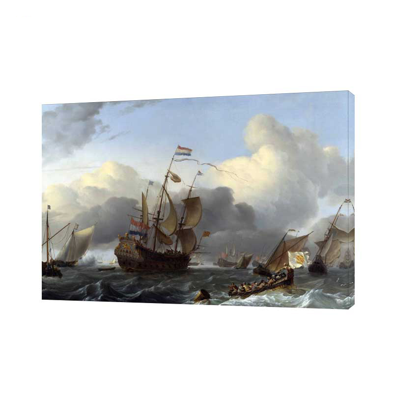 

Картина на холсте на стену Сити бланк Русские парусники на море 50х70 см, Картина на холсте