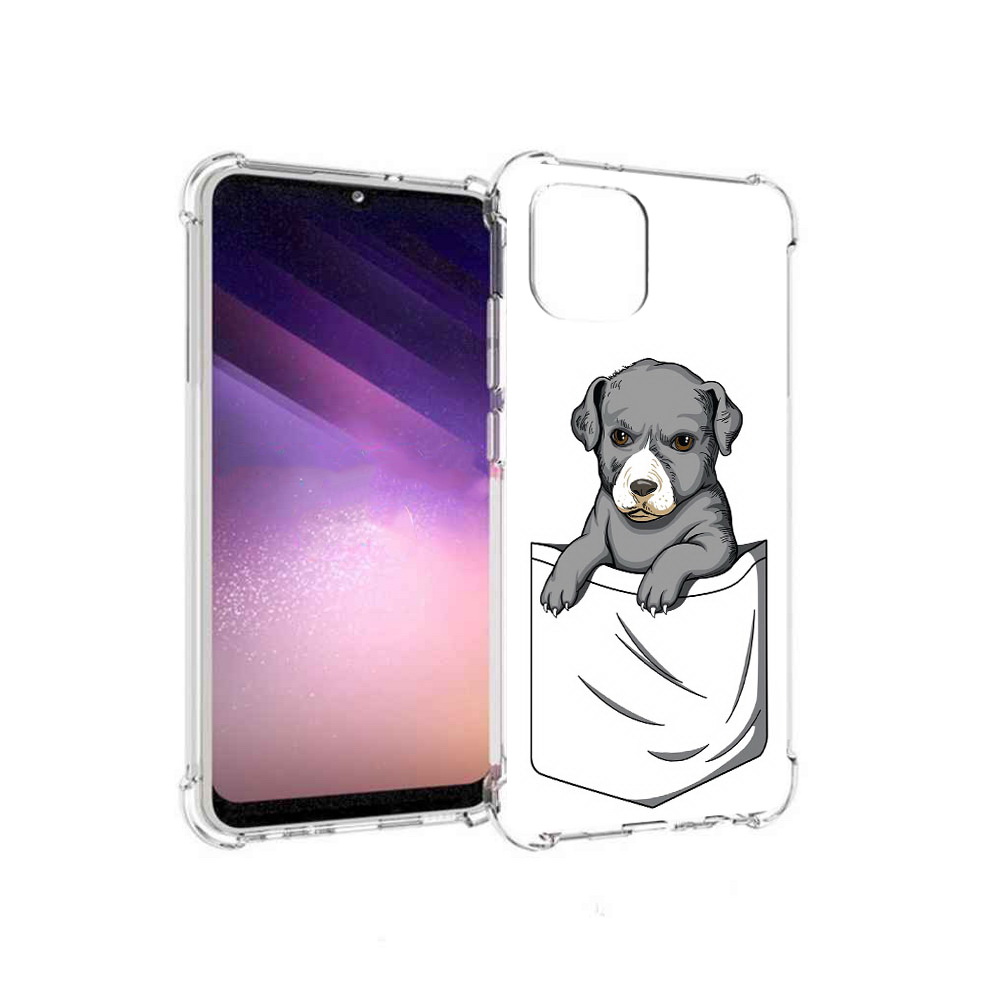 

Чехол MyPads Tocco для Samsung Galaxy A03 собачка в кармане (PT226903.537.611), Прозрачный, Tocco