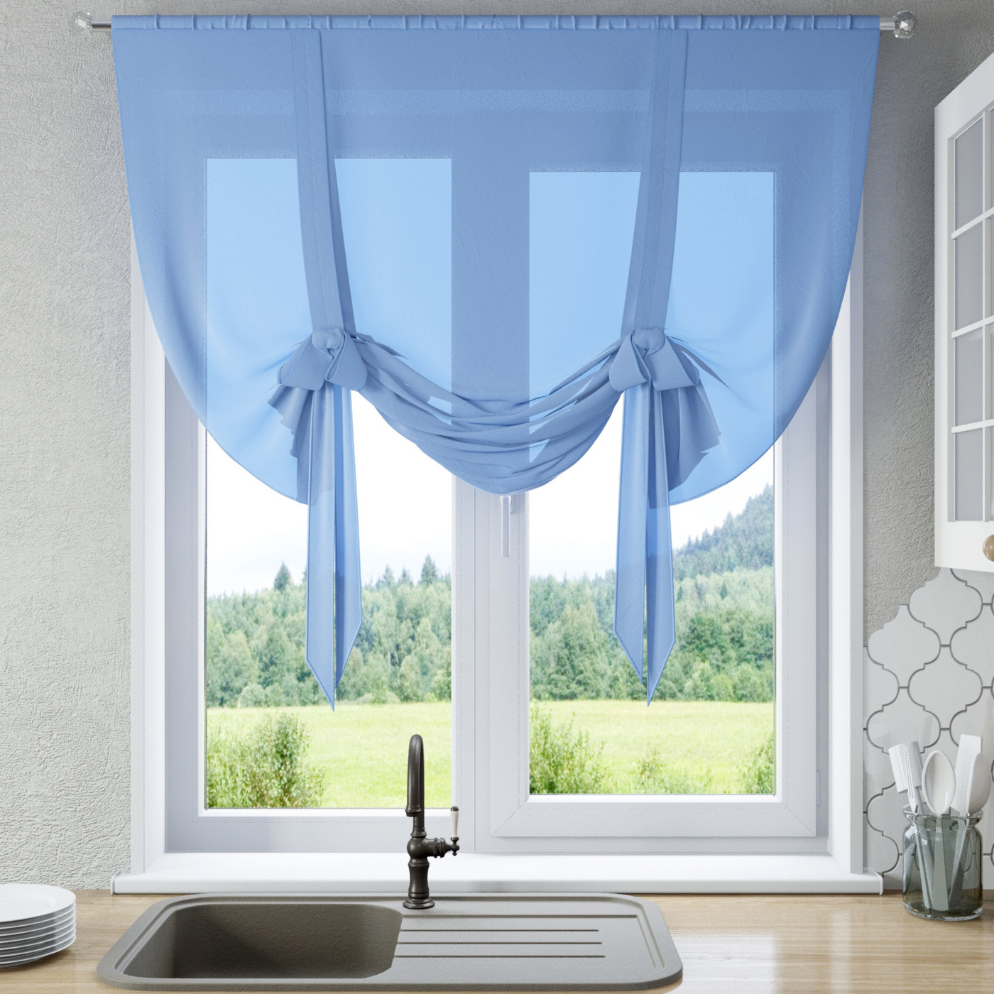 

Тюль Sola SL-200-11 150x200 см голубой, Селена