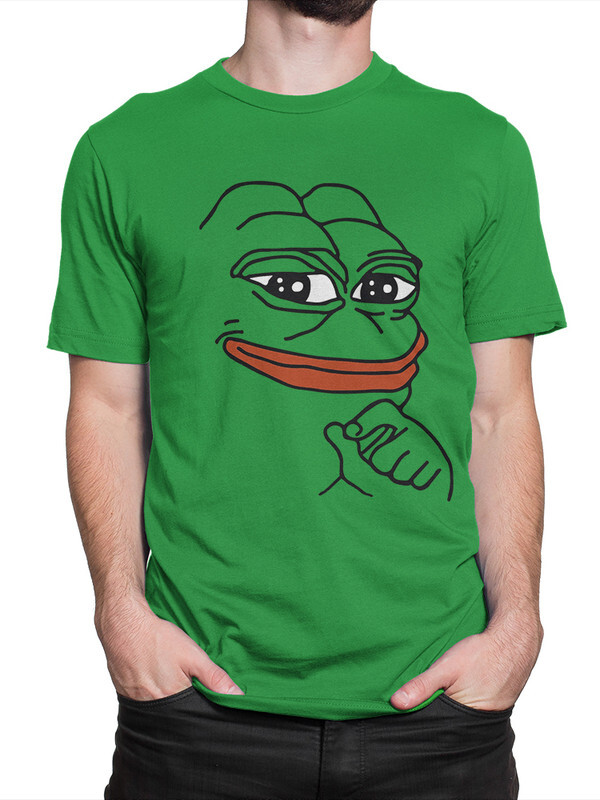 

Футболка мужская DreamShirts Studio Мем Лягушонок Пепе 242-frogmeme-2 зеленая L, Зеленый, Мем Лягушонок Пепе 242-frogmeme-2