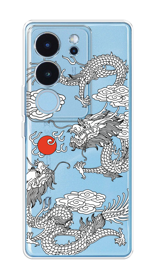 

Чехол на Vivo V29 5G "Драконы с ножом", Прозрачный;черный;белый, 269350-1