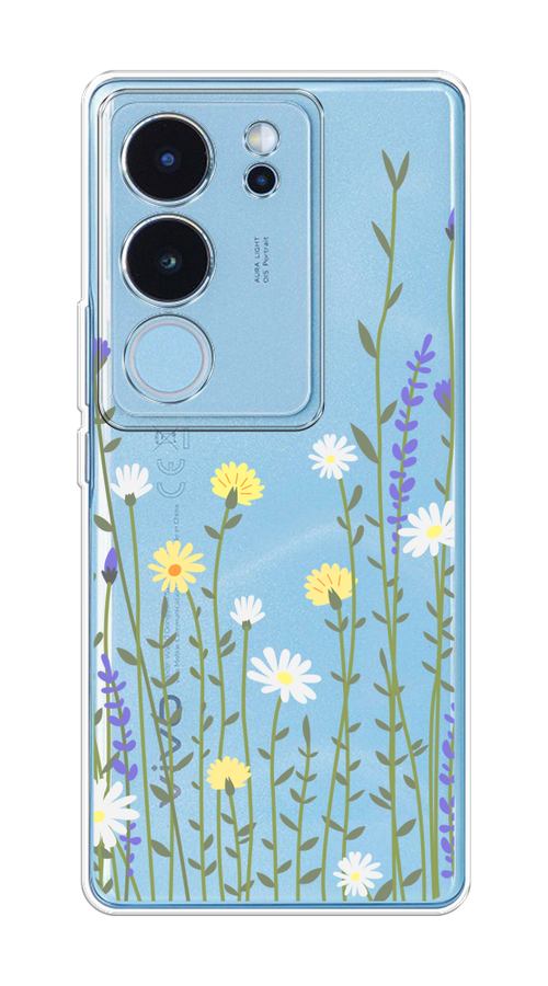 

Чехол на Vivo V29 5G "Ромашка и лаванда", Зеленый;желтый;прозрачный, 269350-1