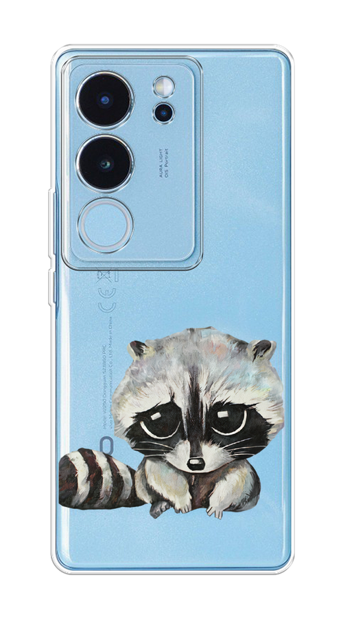 

Чехол на Vivo V29 5G "Большеглазый енот", Серый;черный;прозрачный, 269350-1