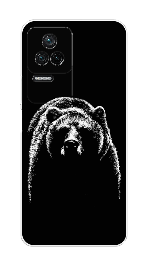 

Чехол на Poco F4, Redmi K40S "Медведь в ночи", Белый;черный, 314650-1