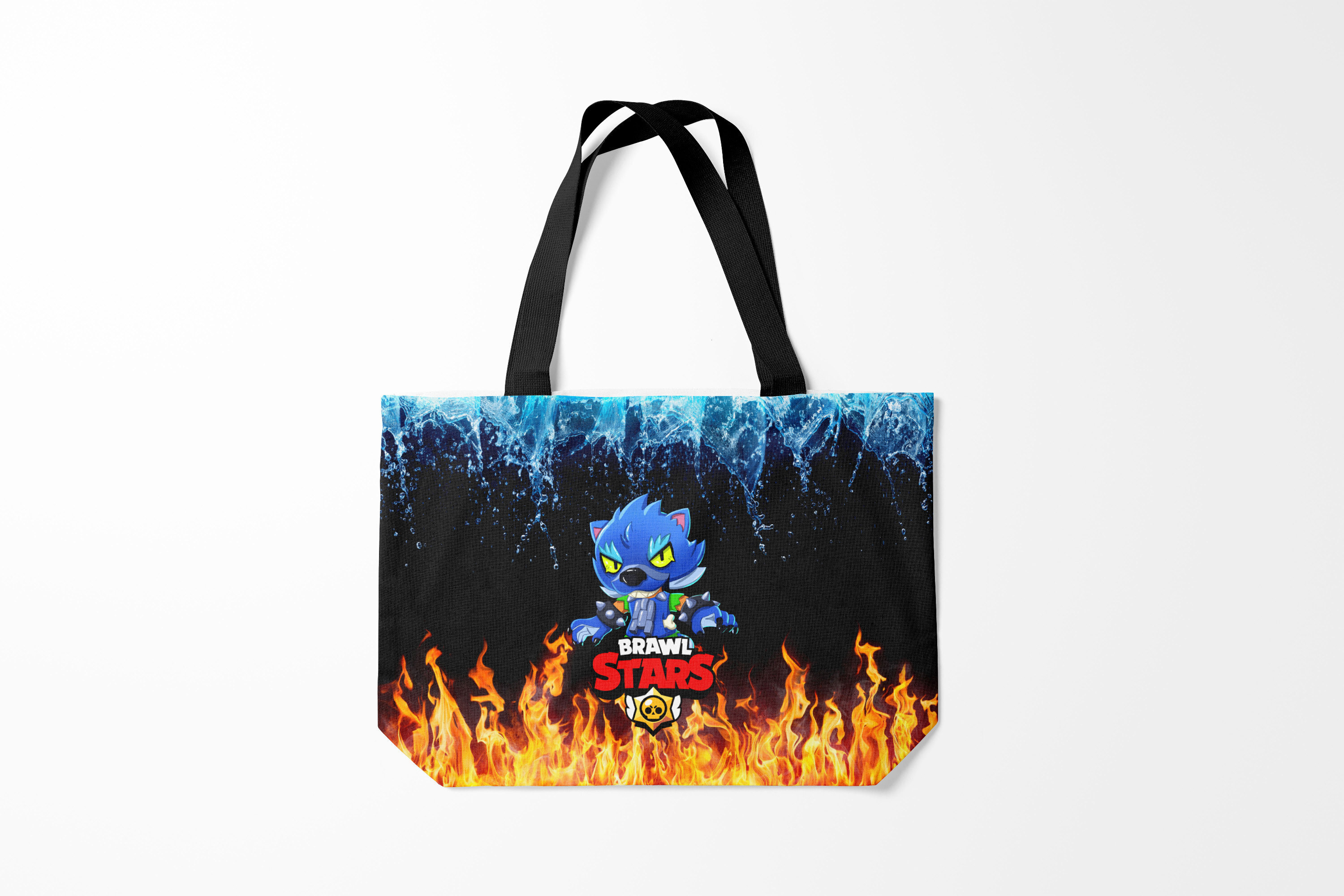 

Сумка шoппер унисекс Burnettie Brawl Stars B.S. LEON WEREWOLF, черный, Brawl Stars B.S. LEON WEREWOLF