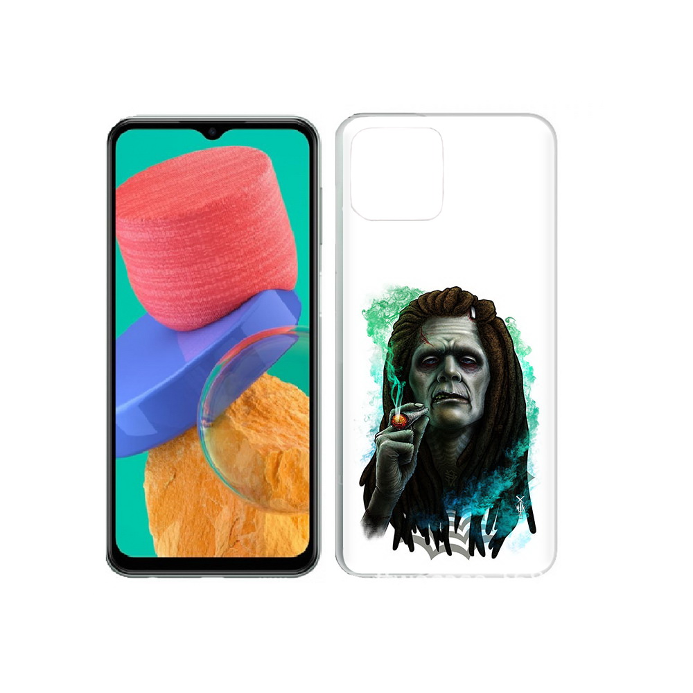 

Чехол MyPads Tocco для Samsung Galaxy M33 зеленый мужчина с сигаретой (PT227322.603.360), Прозрачный, Tocco