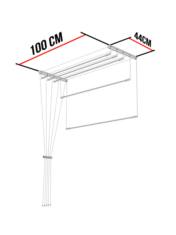 фото Сушилка для белья настенно-потолочная "лиана", 5 прутьев, длина 1 м мастерпласт