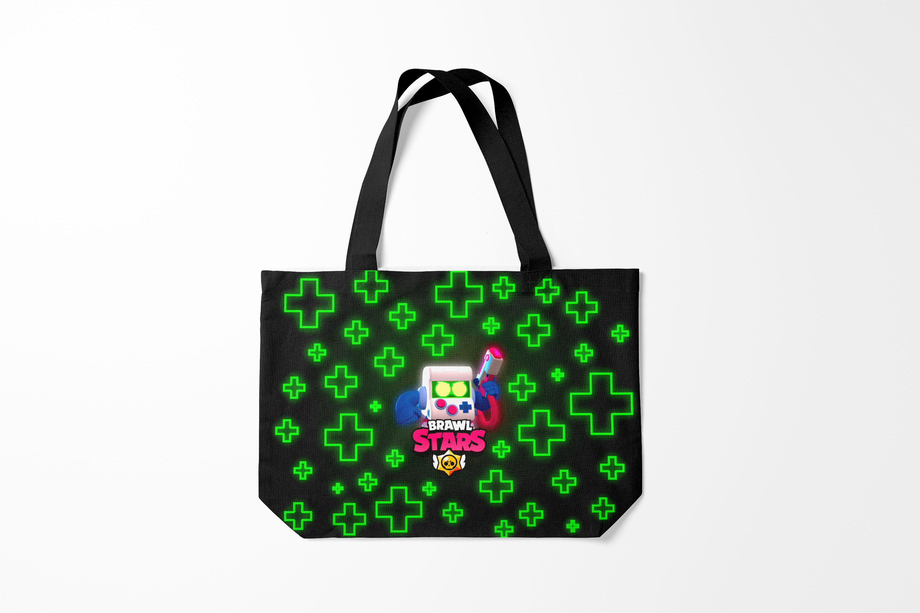 

Сумка шoппер унисекс Burnettie Brawl Stars 8 Bit Classic, черный; зеленый, Brawl Stars 8 Bit Classic