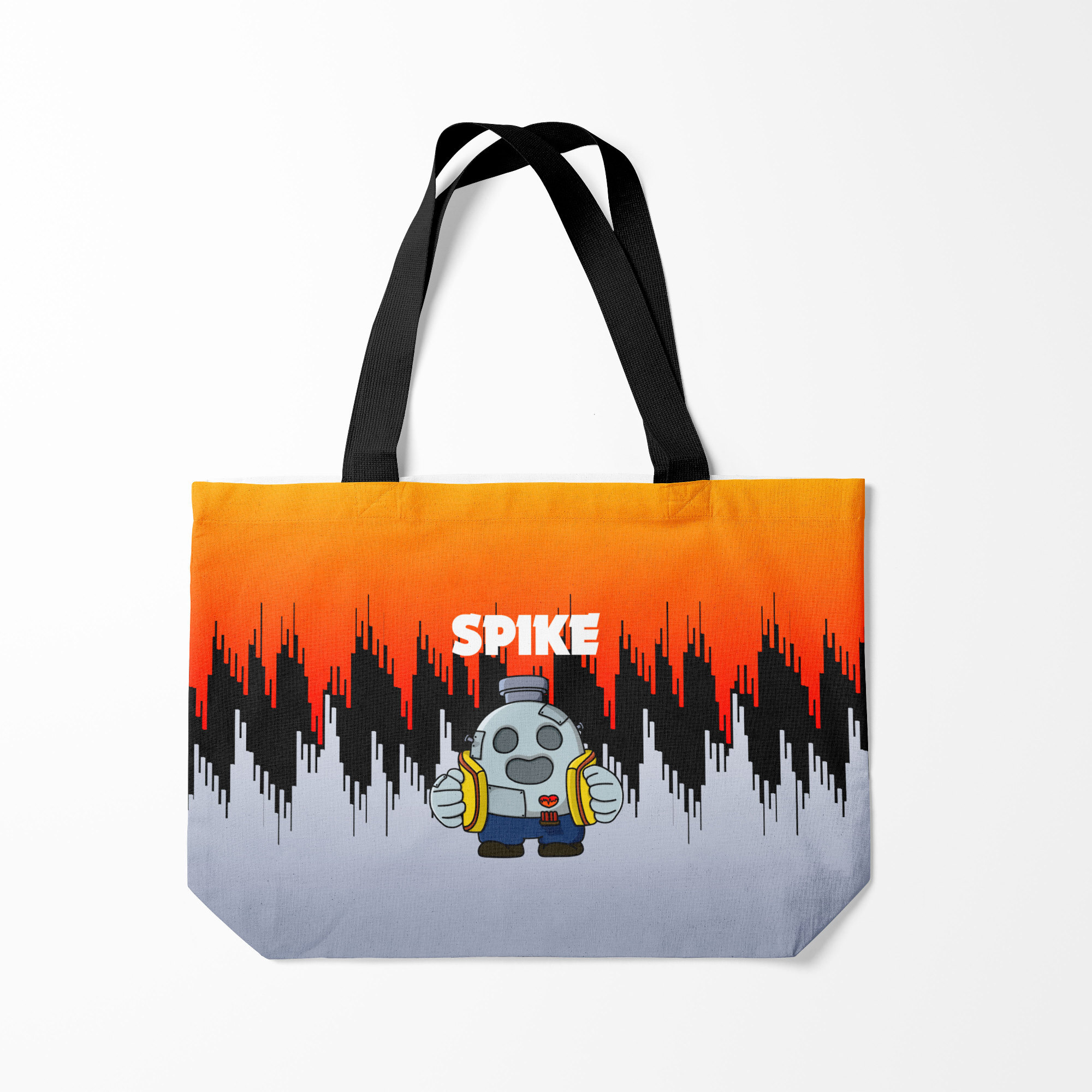 

Сумка шoппер унисекс Burnettie Brawl Stars Spike Robot, оранжевый; серый, Brawl Stars Spike Robot